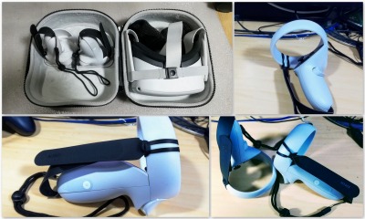Oculus Quest 2用のケースとリストストラップ付きナックルストラップ by くるみさん